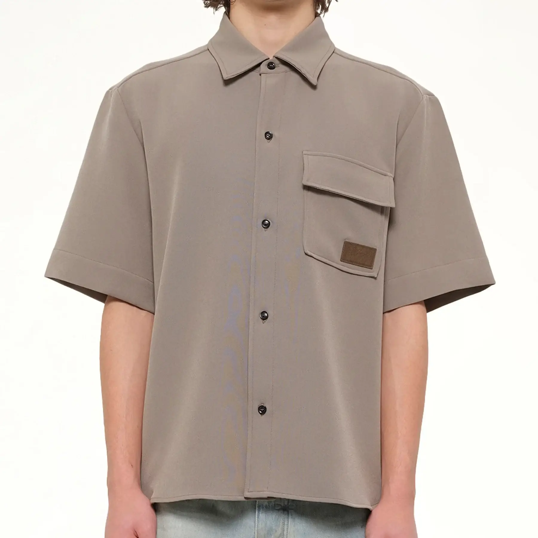 Amiri Patch Cady Pocket Shirt in Dark Sand.