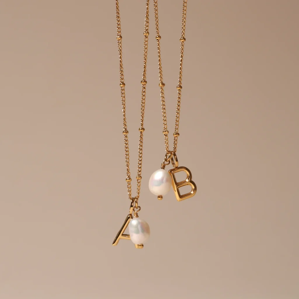 Atolea Initial & Pearl Necklace